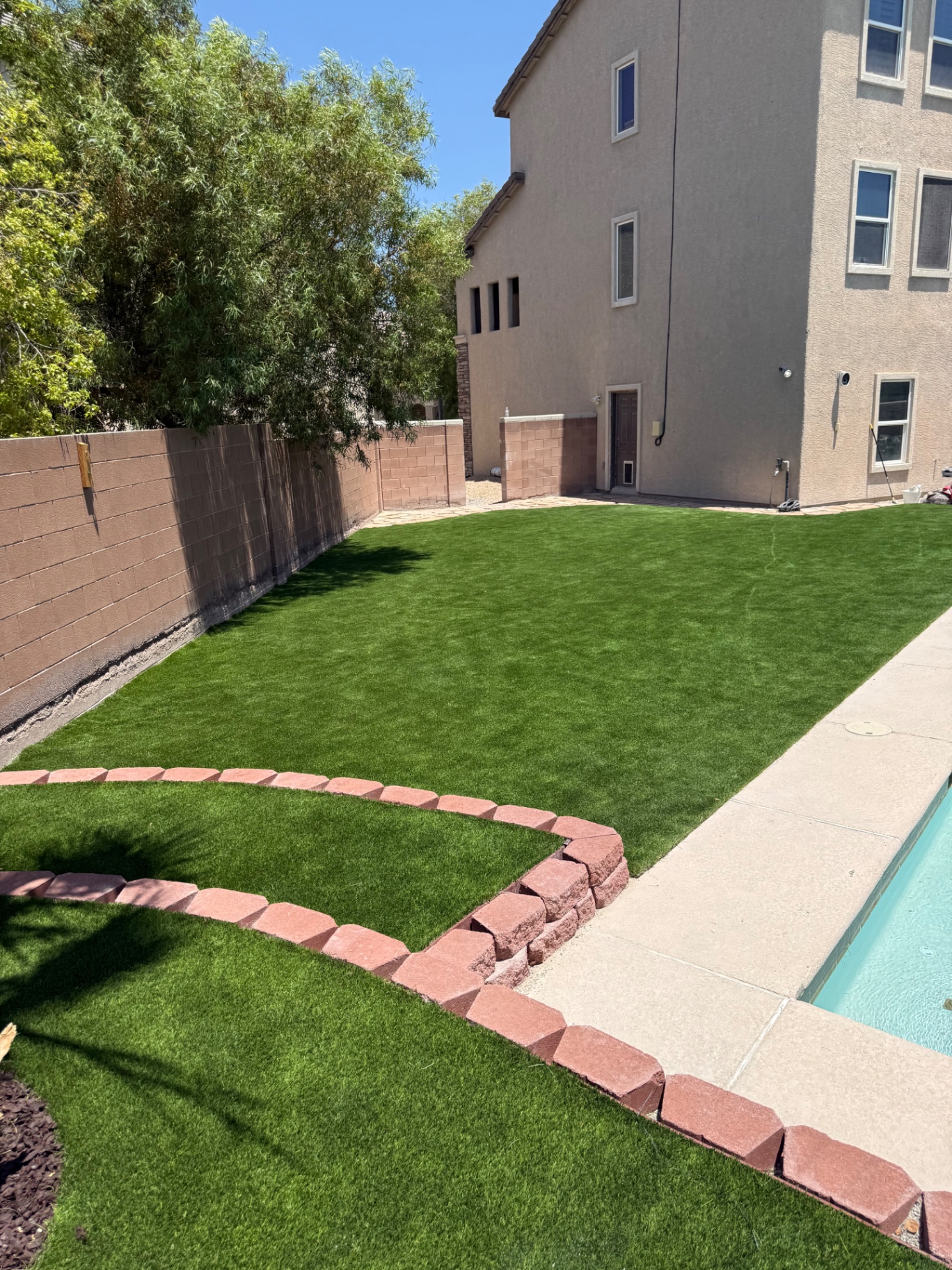Side Yard Turf & Paver Walkway — after