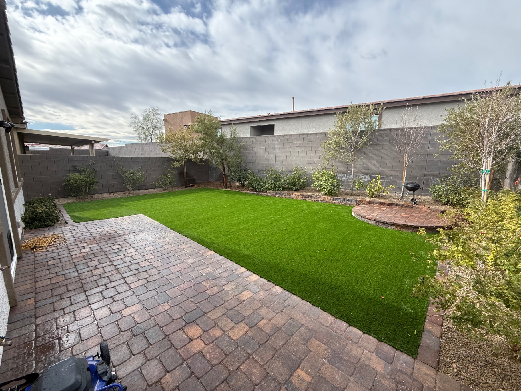 Brick Paver Patio & Turf Installation — after