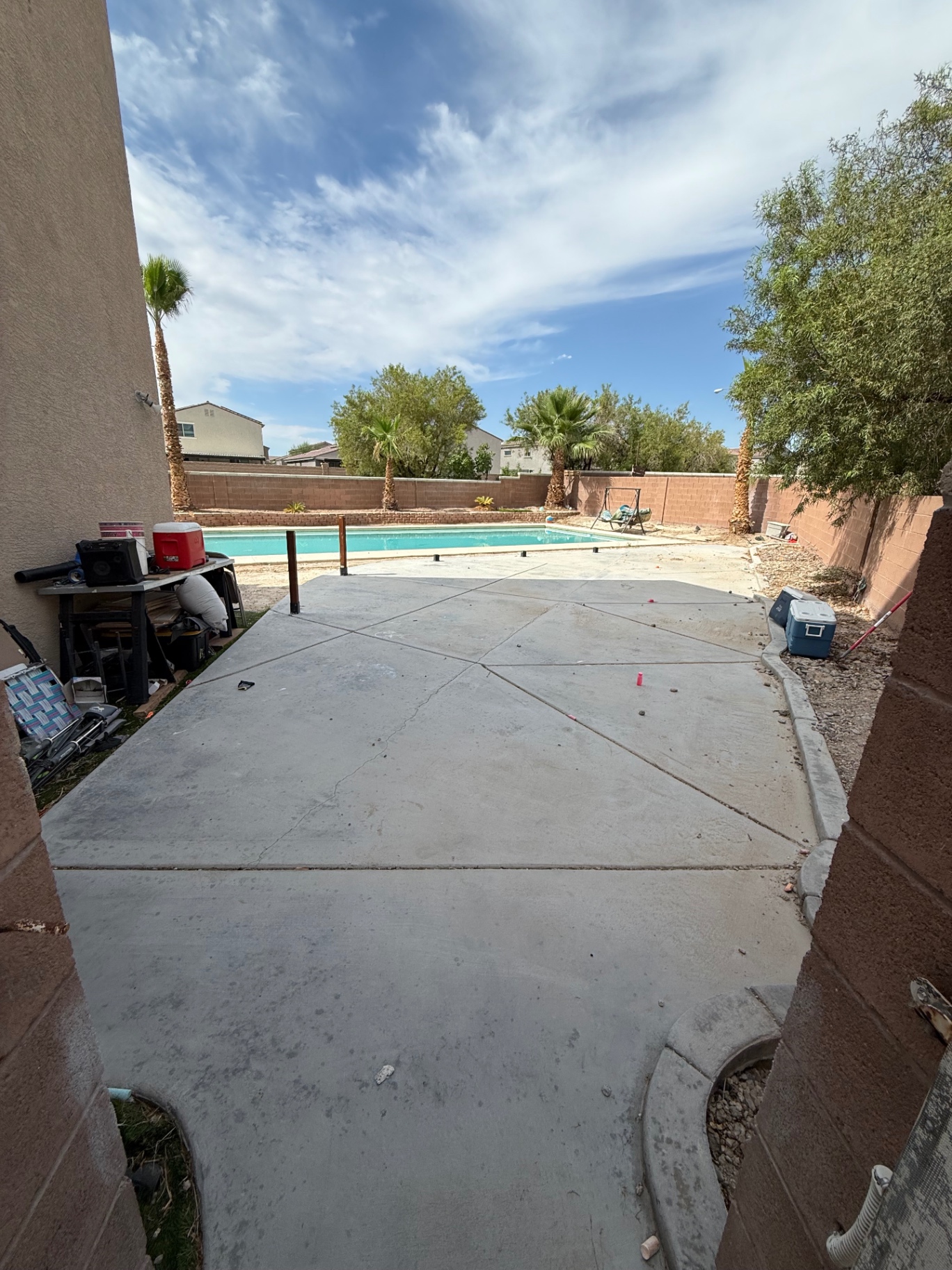 Backyard Pool & Turf Retreat — before
