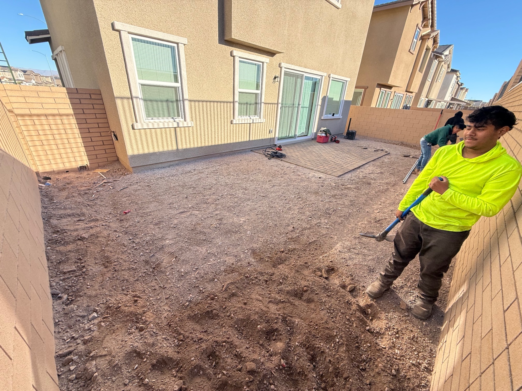 Backyard Paver Transformation — before